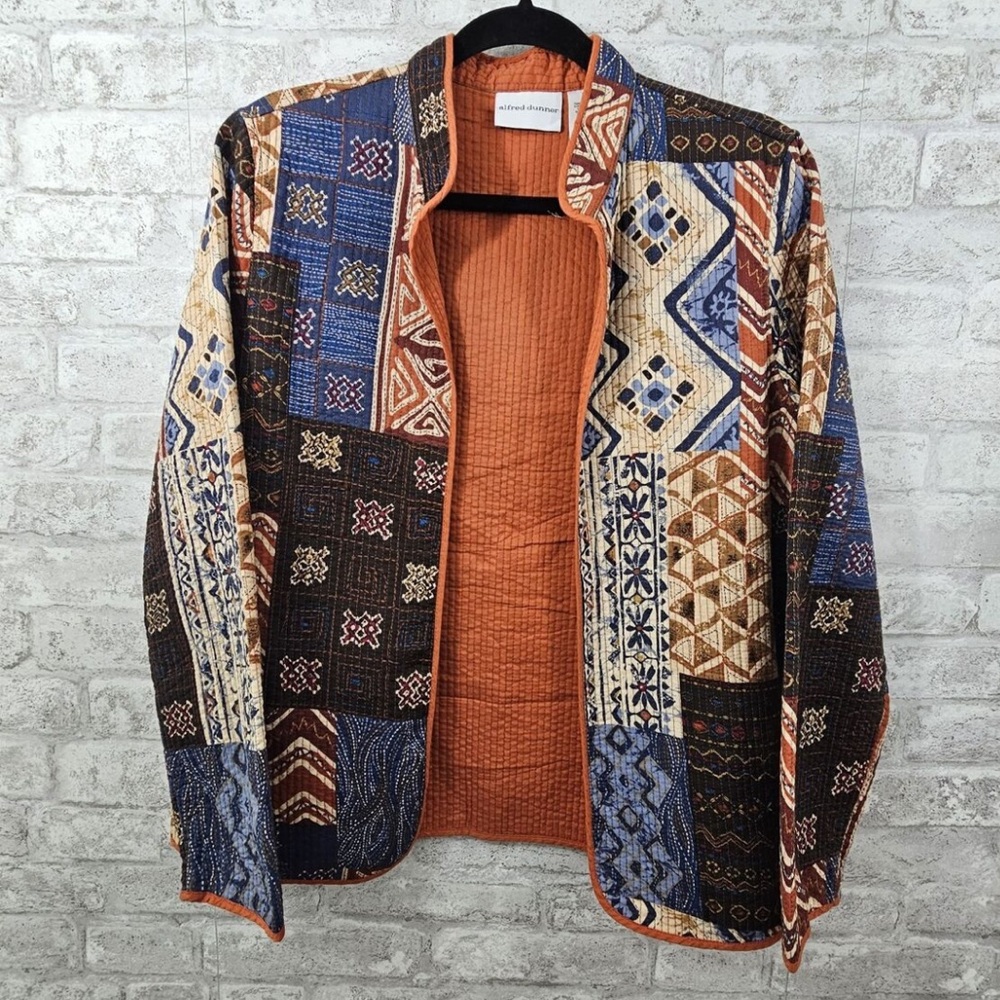 Alfred Dunner multi color patchwork jacket